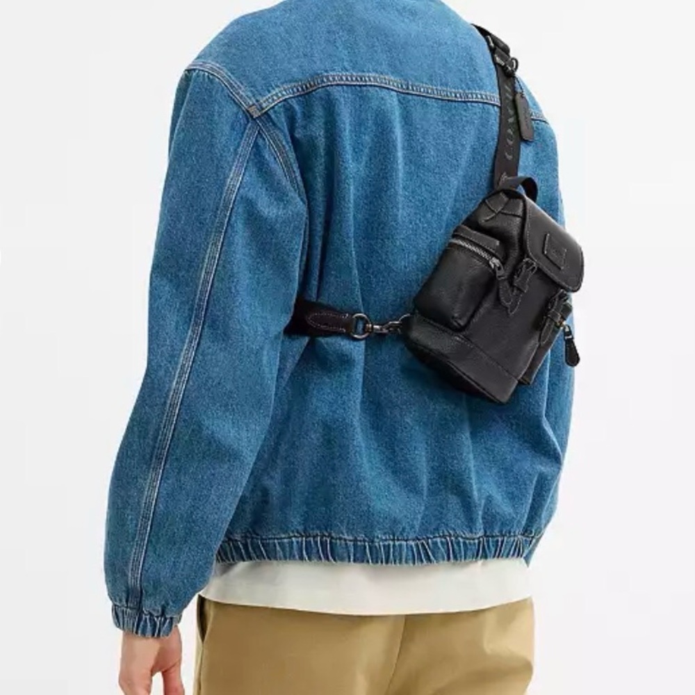 NWT Coach Sprint Sling Black Leather & Suede Mini Backpack - Picture 8 of 8